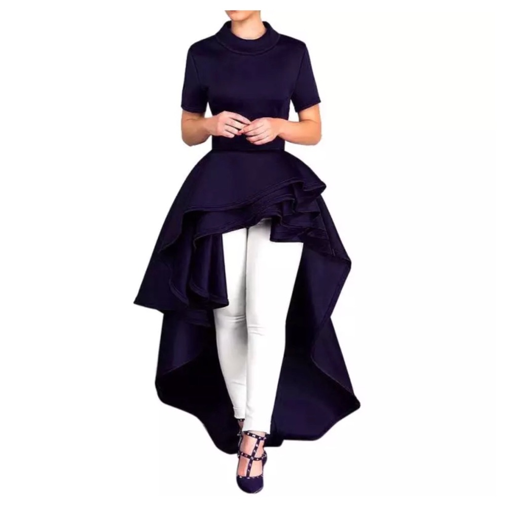 Get The Look Black Layered High Low Tunic Top - Picture 2 of 4